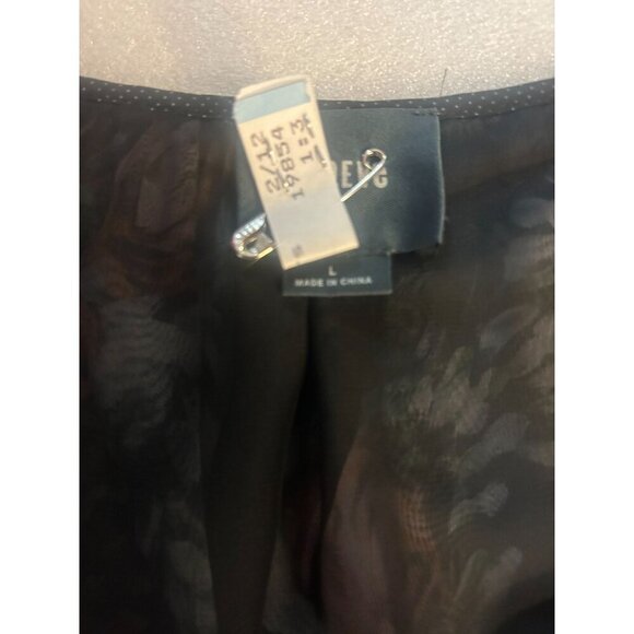 Maeve Anthropologie swing Trapeze Dress black floral tiered Boho Large - Picture 7 of 7